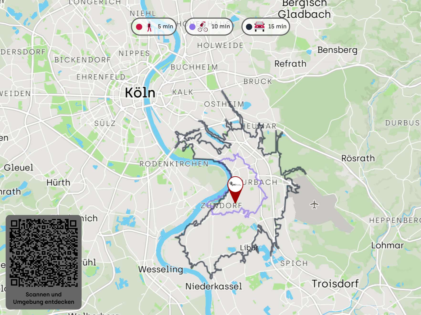 Etagenwohnung Köln kaufen Phi: Lageplan Immobilienmakler Köln Etagenwohnung kaufen mit Immobilienbewertung