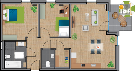 Etagenwohnung Alsdorf / Ofden kaufen Phi: Grundriss WE 19 Haus 1.2 Alsdorf am Weiher Immobilienmakler Alsdorf / Ofden Etagenwohnung kaufen mit Immobilienbewertung