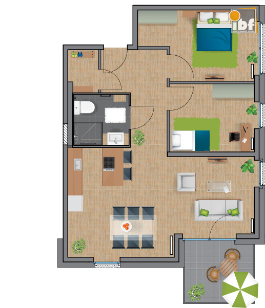 Etagenwohnung Alsdorf / Ofden mieten Phi: Grundriss WE 23 Haus 1.2 Alsdorf am Weiher Immobilienmakler Alsdorf / Ofden Etagenwohnung mieten mit Immobilienbewertung