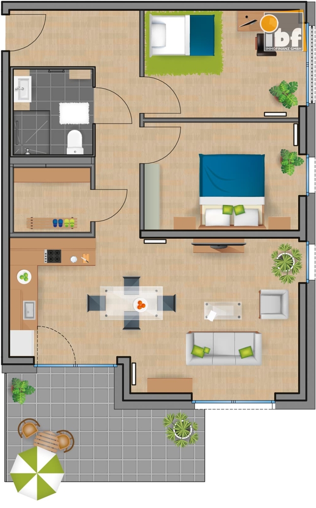 Etagenwohnung Alsdorf / Ofden mieten Phi: Grundriss WE 18 Haus 3.2 Alsdorf am Weiher Immobilienmakler Alsdorf / Ofden Etagenwohnung mieten mit Immobilienbewertung
