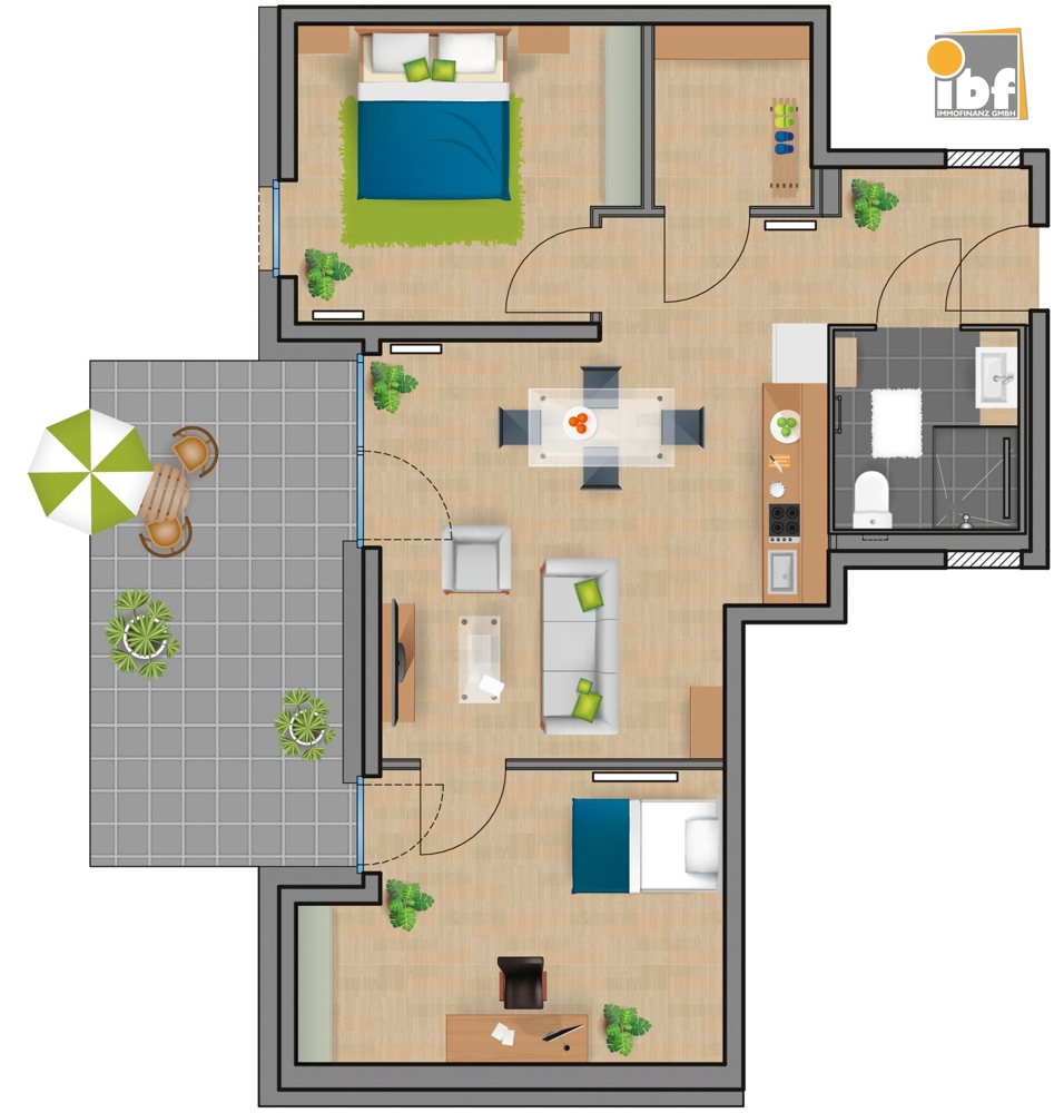 Etagenwohnung Alsdorf / Ofden mieten Phi: Grundriss WE 1 Haus 3.1 Alsdorf am Weiher Immobilienmakler Alsdorf / Ofden Etagenwohnung mieten mit Immobilienbewertung