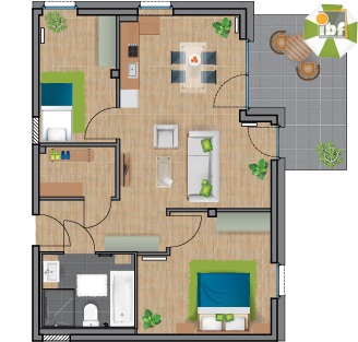 Erdgeschosswohnung Alsdorf / Ofden mieten Phi: Grundriss WE 4 Haus 1.1 Alsdorf am Weiher Immobilienmakler Alsdorf / Ofden Erdgeschosswohnung mieten mit Immobilienbewertung