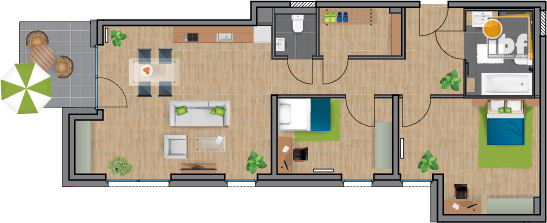 Etagenwohnung Alsdorf / Ofden mieten Phi: Grundriss WE 5 Haus 1.1 Alsdorf am Weiher Immobilienmakler Alsdorf / Ofden Etagenwohnung mieten mit Immobilienbewertung