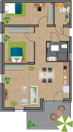 Etagenwohnung Alsdorf / Ofden mieten Phi: Grundriss WE 1 Haus 1.3 Alsdorf am Weiher Immobilienmakler Alsdorf / Ofden Etagenwohnung mieten mit Immobilienbewertung
