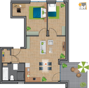 Etagenwohnung Alsdorf / Ofden mieten Phi: Grundriss WE 2 Haus 1.3 Alsdorf am Weiher Immobilienmakler Alsdorf / Ofden Etagenwohnung mieten mit Immobilienbewertung