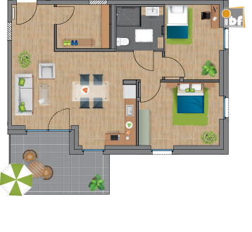 Etagenwohnung Alsdorf / Ofden mieten Phi: Grundriss WE 3 Haus 1.3 Alsdorf am Weiher Immobilienmakler Alsdorf / Ofden Etagenwohnung mieten mit Immobilienbewertung