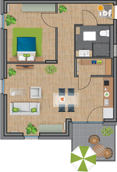 Etagenwohnung Alsdorf / Ofden mieten Phi: Grundriss WE 4 Haus 1.3 Alsdorf am Weiher Immobilienmakler Alsdorf / Ofden Etagenwohnung mieten mit Immobilienbewertung