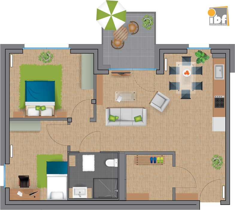 Etagenwohnung Alsdorf / Ofden mieten Phi: Grundriss WE 5 Haus 3.3 Alsdorf am Weiher Immobilienmakler Alsdorf / Ofden Etagenwohnung mieten mit Immobilienbewertung