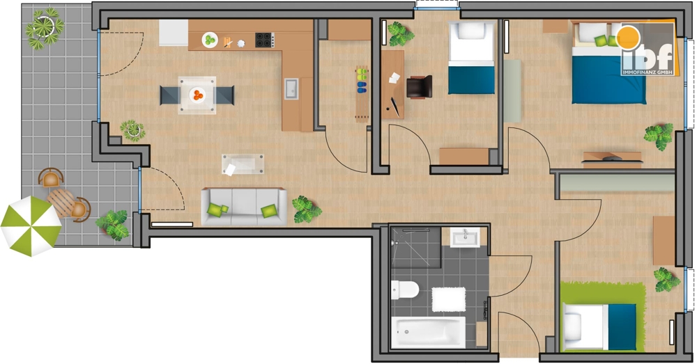 Etagenwohnung Alsdorf / Ofden mieten Phi: Grundriss WE 13 Haus 2.1 Alsdorf am Weiher Immobilienmakler Alsdorf / Ofden Etagenwohnung mieten mit Immobilienbewertung