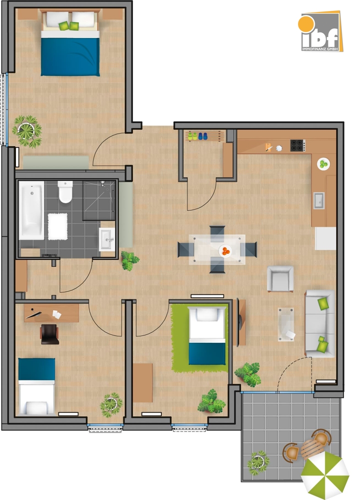 Etagenwohnung Alsdorf / Ofden mieten Phi: Grundriss WE 25 Haus 3.2 Alsdorf am Weiher Immobilienmakler Alsdorf / Ofden Etagenwohnung mieten mit Immobilienbewertung