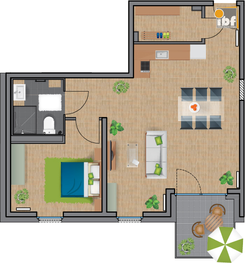 Etagenwohnung Alsdorf / Ofden mieten Phi: Grundriss WE 24 Haus 1.2 Alsdorf am Weiher Immobilienmakler Alsdorf / Ofden Etagenwohnung mieten mit Immobilienbewertung