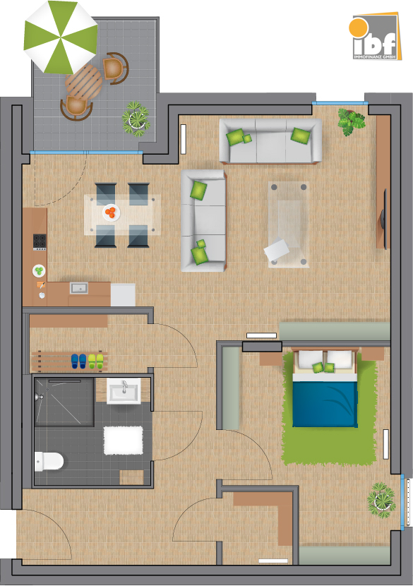 Etagenwohnung Alsdorf / Ofden mieten Phi: Grundriss WE 6 Haus 3.3 Alsdorf am Weiher Immobilienmakler Alsdorf / Ofden Etagenwohnung mieten mit Immobilienbewertung