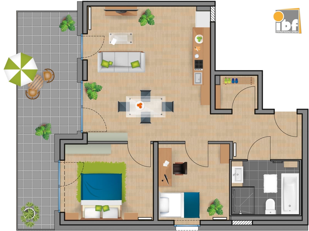Etagenwohnung Alsdorf / Ofden mieten Phi: Grundriss WE 12 Haus 3.1 Alsdorf am Weiher Immobilienmakler Alsdorf / Ofden Etagenwohnung mieten mit Immobilienbewertung