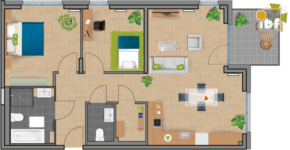 Etagenwohnung Alsdorf / Ofden mieten Phi: Grundriss WE 20 Haus 3.2 Alsdorf am Weiher Immobilienmakler Alsdorf / Ofden Etagenwohnung mieten mit Immobilienbewertung