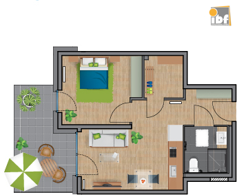 Etagenwohnung Alsdorf / Ofden mieten Phi: Grundriss WE 2 Haus 1.1 Alsdorf am Weiher Immobilienmakler Alsdorf / Ofden Etagenwohnung mieten mit Immobilienbewertung