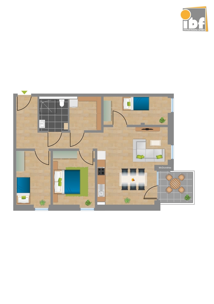Etagenwohnung Alsdorf / Ofden mieten Phi: Grundriss WE 9 Haus 5 Alsdorf am Weiher Immobilienmakler Alsdorf / Ofden Etagenwohnung mieten mit Immobilienbewertung