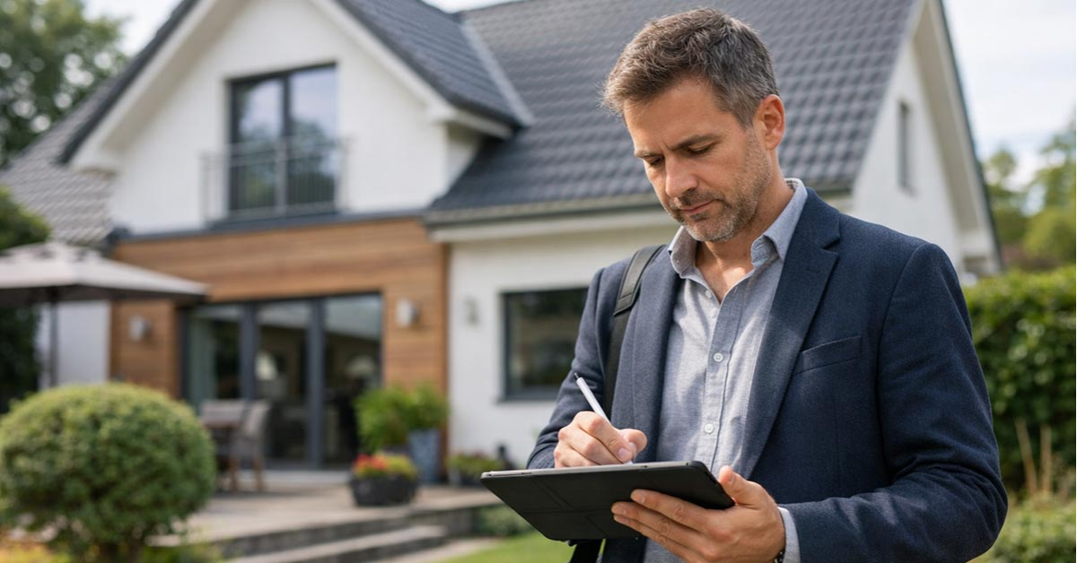 Immobilienmakler Immobilie mit Immobilienbewertung