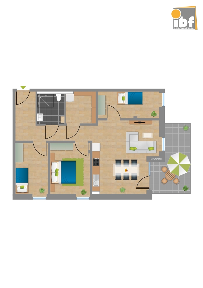 Erdgeschosswohnung Alsdorf / Ofden mieten Phi: Grundriss WE 2 Haus 5 Alsdorf am Weiher Immobilienmakler Alsdorf / Ofden Erdgeschosswohnung mieten mit Immobilienbewertung