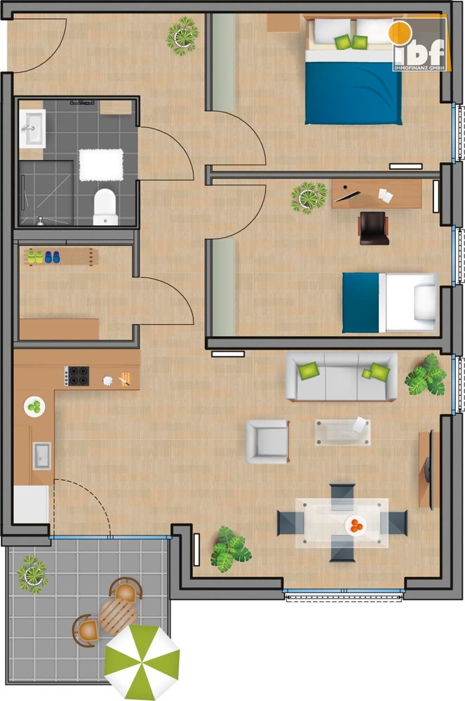 Etagenwohnung Alsdorf / Ofden mieten Phi: Grundriss WE 20 Haus 2.2 Alsdorf am Weiher Immobilienmakler Alsdorf / Ofden Etagenwohnung mieten mit Immobilienbewertung