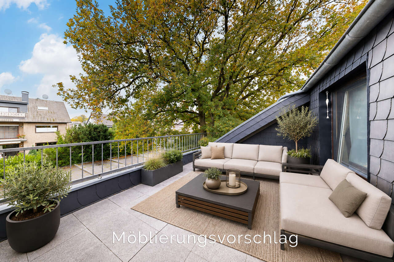 Etagenwohnung Aachen kaufen Phi: Visualisierung_Terrasse Immobilienmakler Aachen Etagenwohnung kaufen mit Immobilienbewertung