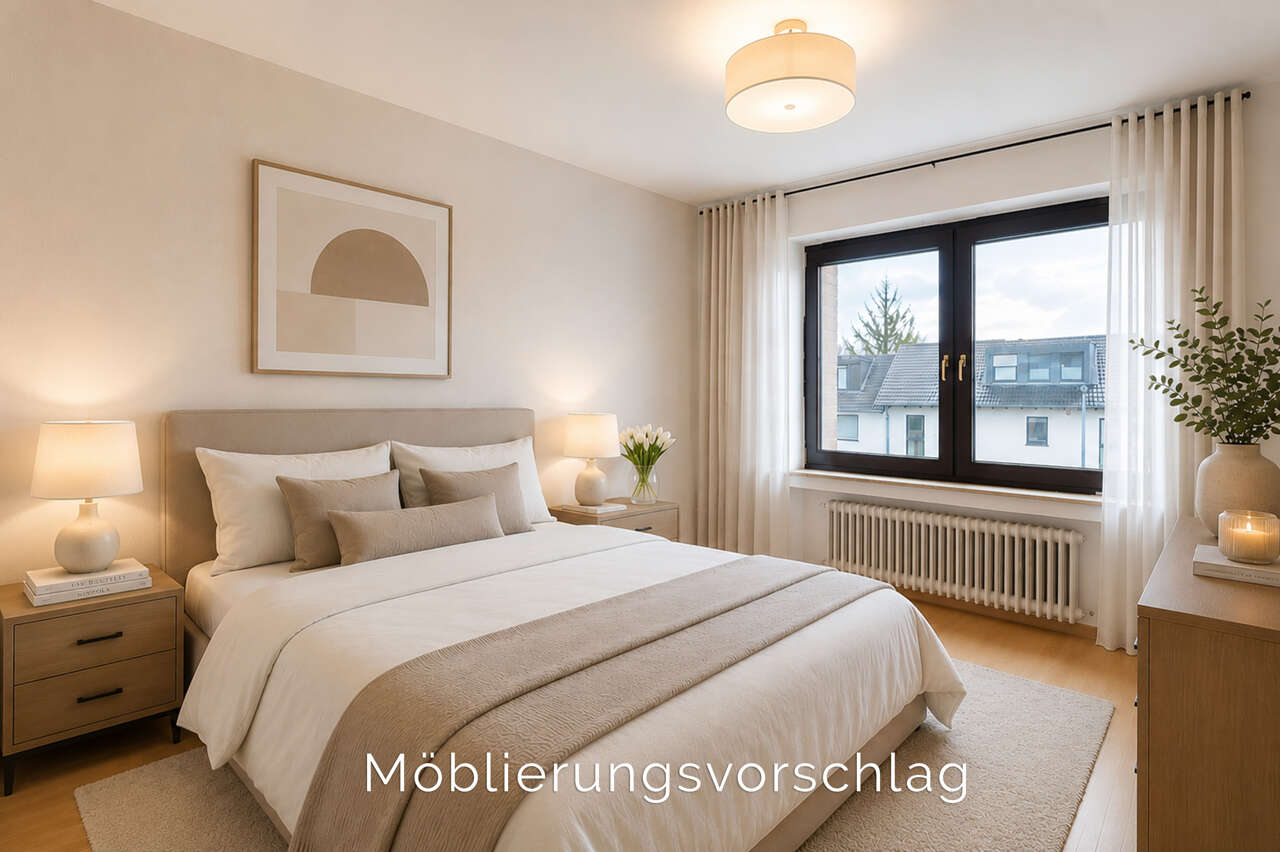 Reihenmittelhaus Stolberg kaufen Phi: Visualisierung_Schlafzimmer Immobilienmakler Stolberg Reihenmittelhaus kaufen mit Immobilienbewertung