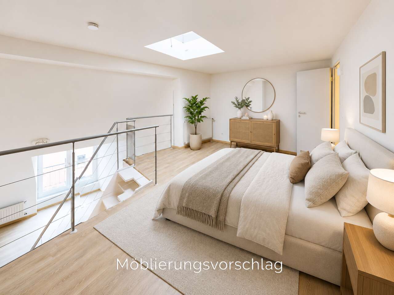 Maisonette-Wohnung Aachen kaufen Phi: Schlafzimmer visualisiert Immobilienmakler Aachen Maisonette-Wohnung kaufen mit Immobilienbewertung