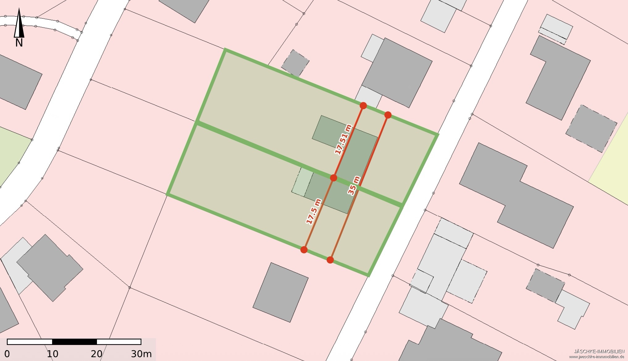 Grundstück (Wohnbebauung) Roetgen / Rott kaufen Phi: Lageplan mögliche Teilung Immobilienmakler Roetgen / Rott Grundstück (Wohnbebauung) kaufen mit Immobilienbewertung